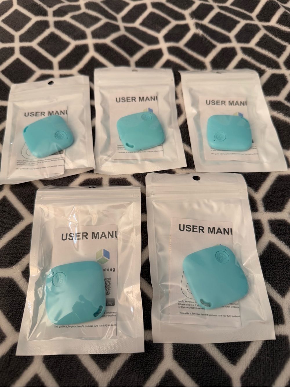 5-Pack Turquoise Bluetooth Tracker Key Finders